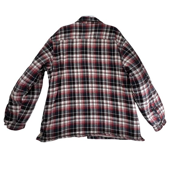 Cold Storage Mens Red Black Plaid Flannel Shirt Jacket Fleece Shacket XL Snaps - Picture 2 of 14